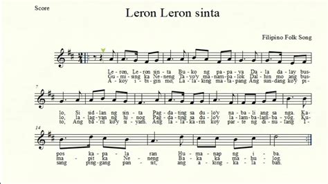 Study Guide for 'Leron, Leron Sinta' (Tagalog Folk Song).